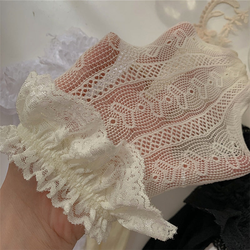 Gbolsos 3 Colors.Women's Thin Lolita Princess Lace Socks.Vintage Ladies Girl's Love Heart Jacquard Princess Socks Female Hosiery Sox