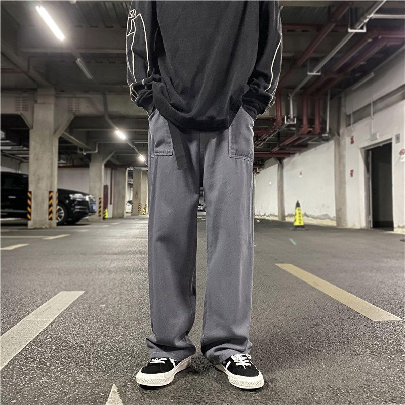 Pants Men Autumn Clothing New Tooling Loose Wide-leg Pant Korean Fashion Street Wild Overalls Male Oversize Casual Trouser