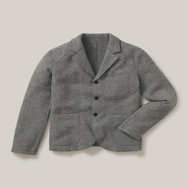 Vintage Solid Color Long Sleeve Coats Men Fashion Turn-down Collar Buttoned Cardigan Jackets Autumn Winter Mens Casual Outerwear