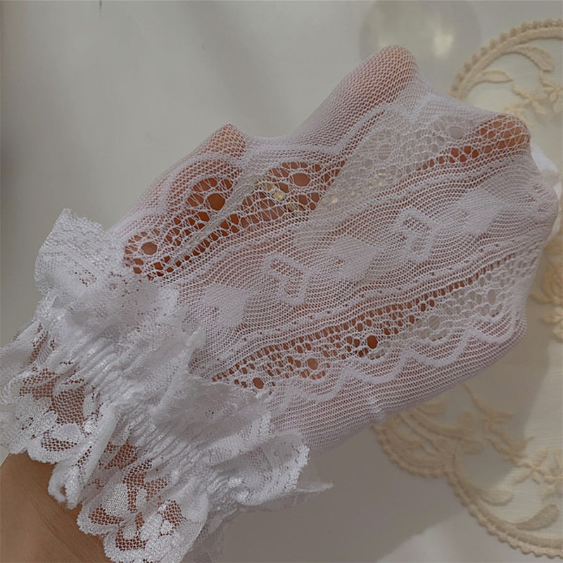 Gbolsos 3 Colors.Women's Thin Lolita Princess Lace Socks.Vintage Ladies Girl's Love Heart Jacquard Princess Socks Female Hosiery Sox