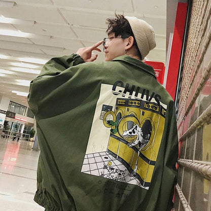 SS Street Hip Hop Baseball Uniform Lovers Jacket Korean Trend Cargo Techwear Jacket Men Women Unique Campus Cool Wear Tops