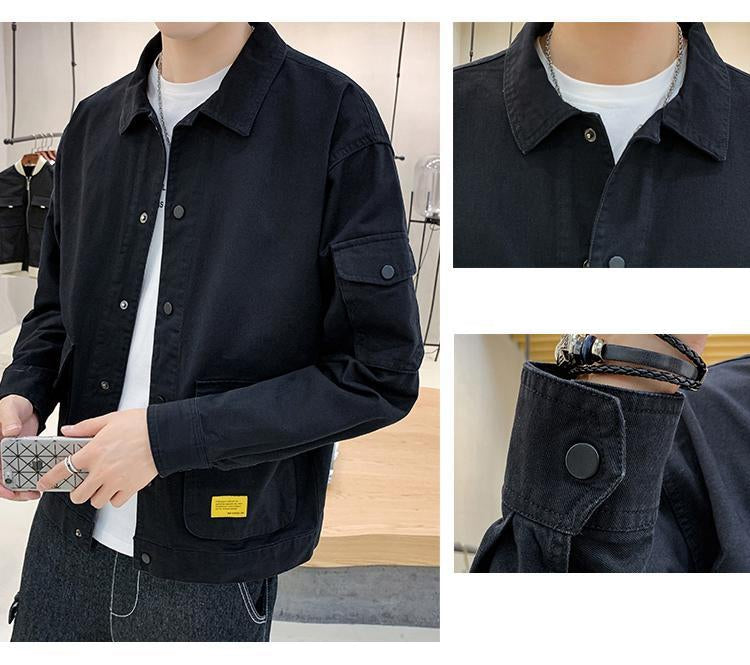 Men's Bomber Jacket Casual Clothes Korean Fashion Safari Style Jacket Multi-pocket  New Men's Autumn Clothes Oversized Coat