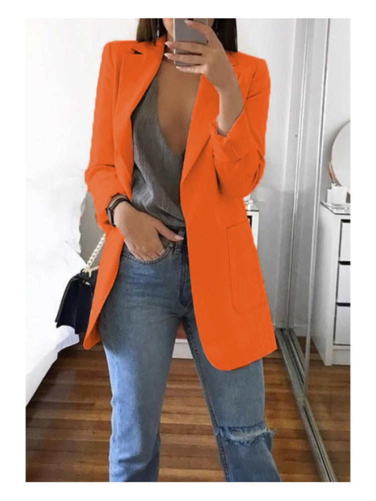 Spring and Summer New Lapel Ladies Suit Jacket Commuter Professional Office Temperament Suit Jacket Casual Jacket Office