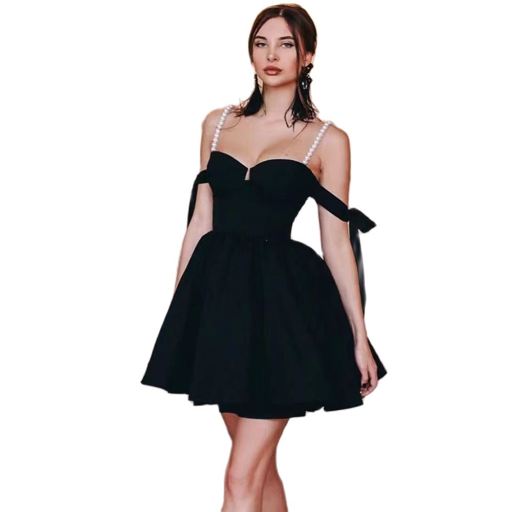 Beading Spaghetti Strap Bandages Dress Sexy Off Shoulder Patchwork Clothes   New Summer Women Dress