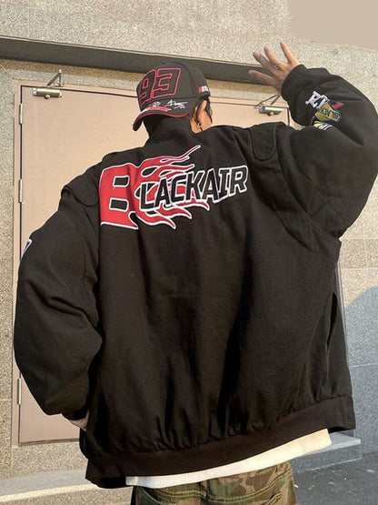Gbolsos2022SS niche jacket trend letter print American high street heavy industry embroidered racing coat motorcycle suit bomber jacket