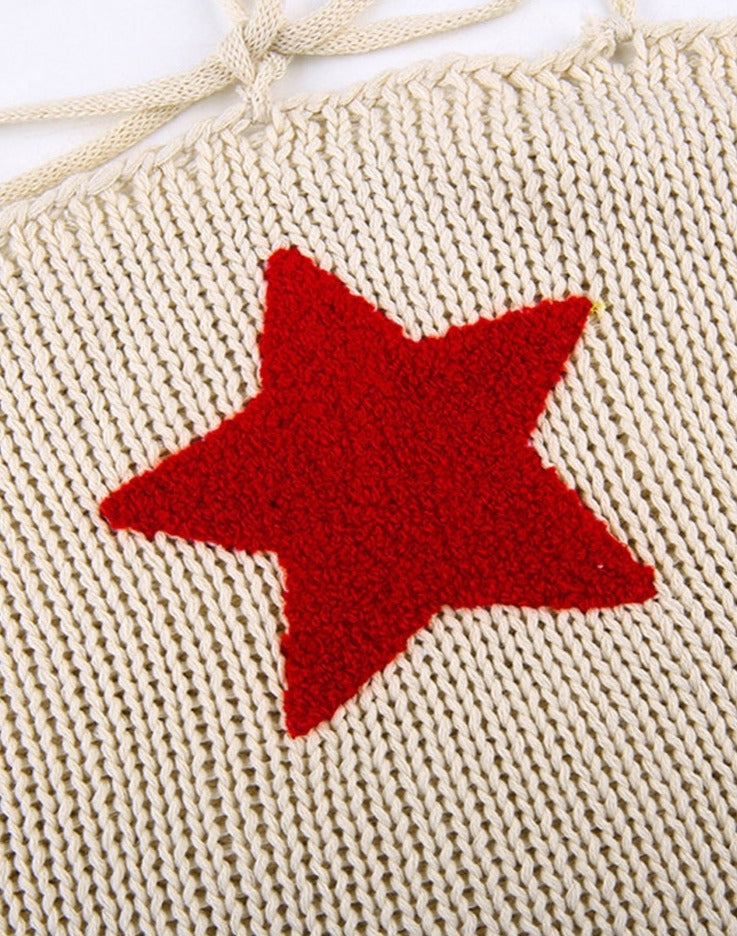 Gbolsos Knit Two Piece Set Y2K Star Crop Top And Bolero Cardigan Women Sexy Night Club Festival Outfit Knitwear Co ord Set White Green