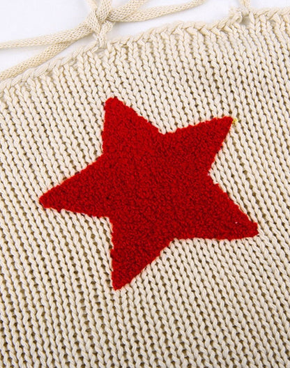 Gbolsos Knit Two Piece Set Y2K Star Crop Top And Bolero Cardigan Women Sexy Night Club Festival Outfit Knitwear Co ord Set White Green