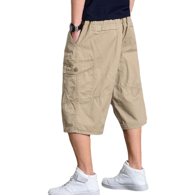 Gbolsos Multi Pocket Calf-Length Pants Men's Sports Joggers Cotton Thin Casual Loose Oversized Overalls  Ropa Para Hombre