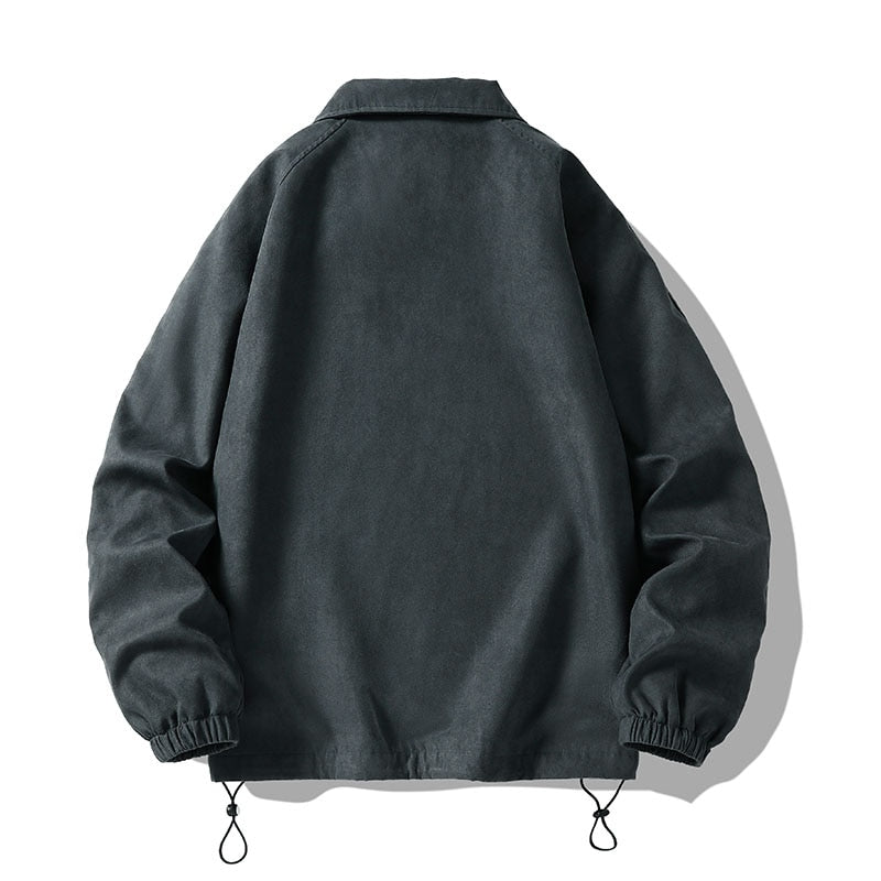 Gbolsos Spring Oversize Bomber Jacket Men Vintage Baggy Coat Fashion Korean Streetwear Zip Up Outerwear Clothing Tops Male Plus Size