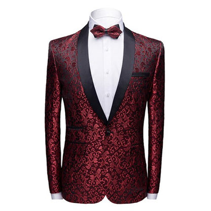 Black Formal Suit Men 2 Piece Set Asian Size 4XL Business Banquet Men Dress Suit Jacket and Pants High Quality Jacquard Fabric
