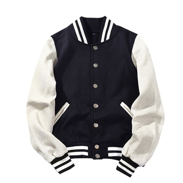 New Arrival Spliced Brand Single Breasted Patchwork Short Style Rib Sleeve Bomber Jacket Men Cotton Casual Baseball Coat