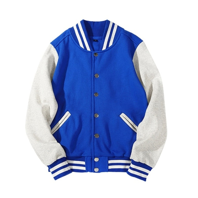 New Arrival Spliced Brand Single Breasted Patchwork Short Style Rib Sleeve Bomber Jacket Men Cotton Casual Baseball Coat