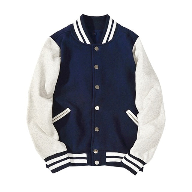 New Arrival Spliced Brand Single Breasted Patchwork Short Style Rib Sleeve Bomber Jacket Men Cotton Casual Baseball Coat