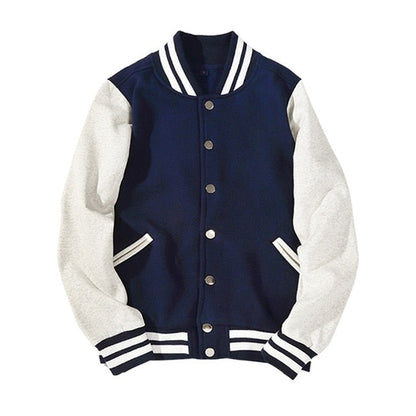 New Arrival Spliced Brand Single Breasted Patchwork Short Style Rib Sleeve Bomber Jacket Men Cotton Casual Baseball Coat