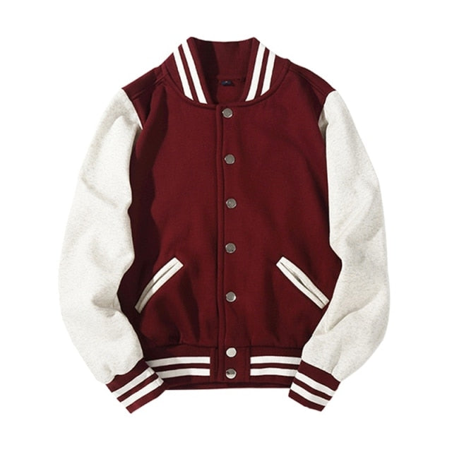 New Arrival Spliced Brand Single Breasted Patchwork Short Style Rib Sleeve Bomber Jacket Men Cotton Casual Baseball Coat