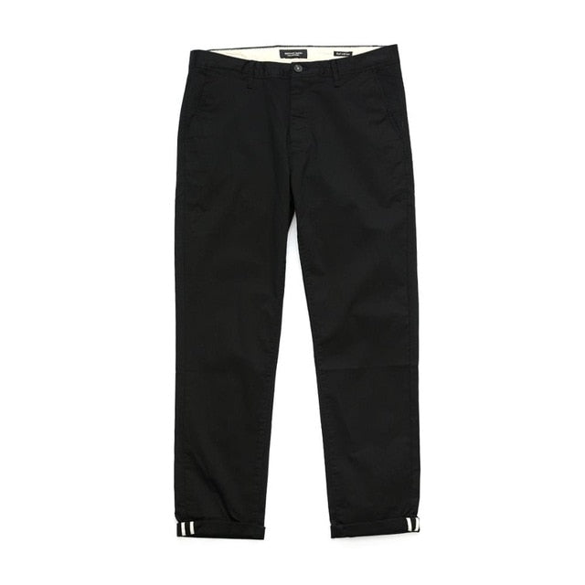 Gbolsos Spring Summer New Slim Fit Tapered Pants Men Enzyme Washed Classical Chinos  Basic Plus Size Trousers SJ150482