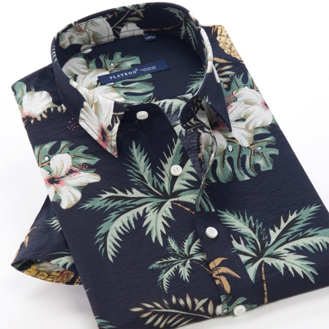 GbolsosMen's short sleeve Hawaiian shirt, quick-drying shirt, larger Asian size, summer 2021, casual and floral, beach,XXL-10XL for men