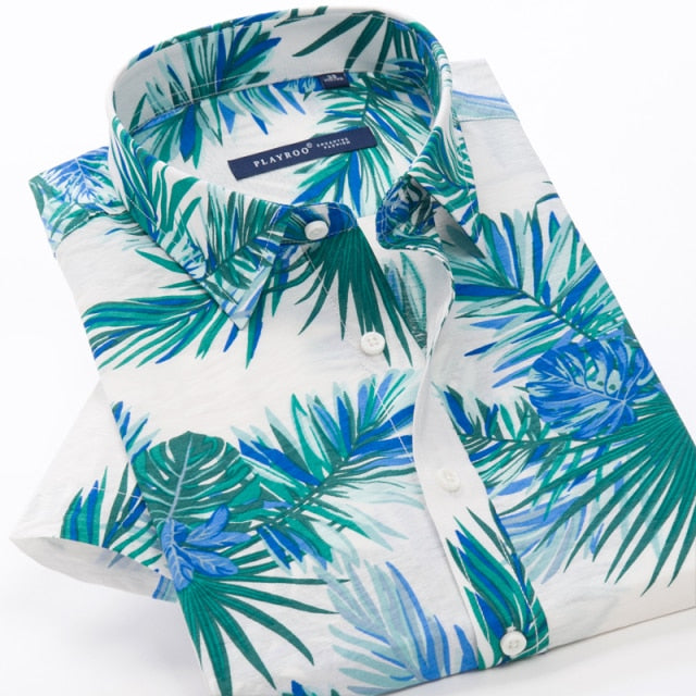 GbolsosMen's short sleeve Hawaiian shirt, quick-drying shirt, larger Asian size, summer 2021, casual and floral, beach,XXL-10XL for men