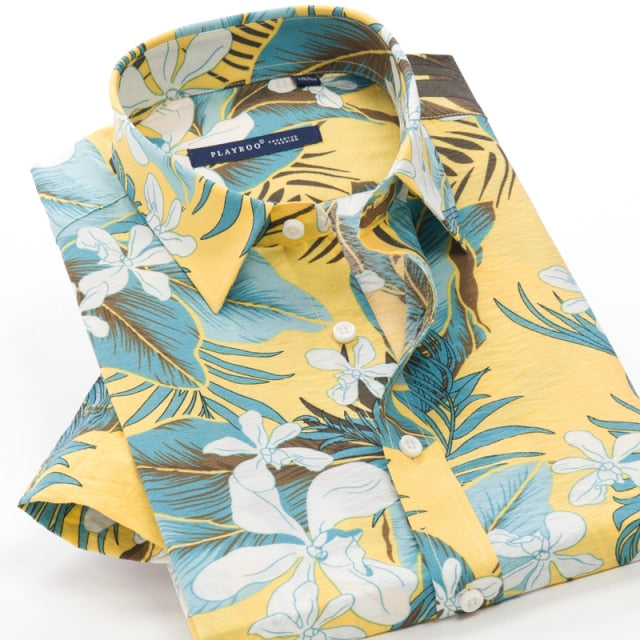 GbolsosMen's short sleeve Hawaiian shirt, quick-drying shirt, larger Asian size, summer 2021, casual and floral, beach,XXL-10XL for men