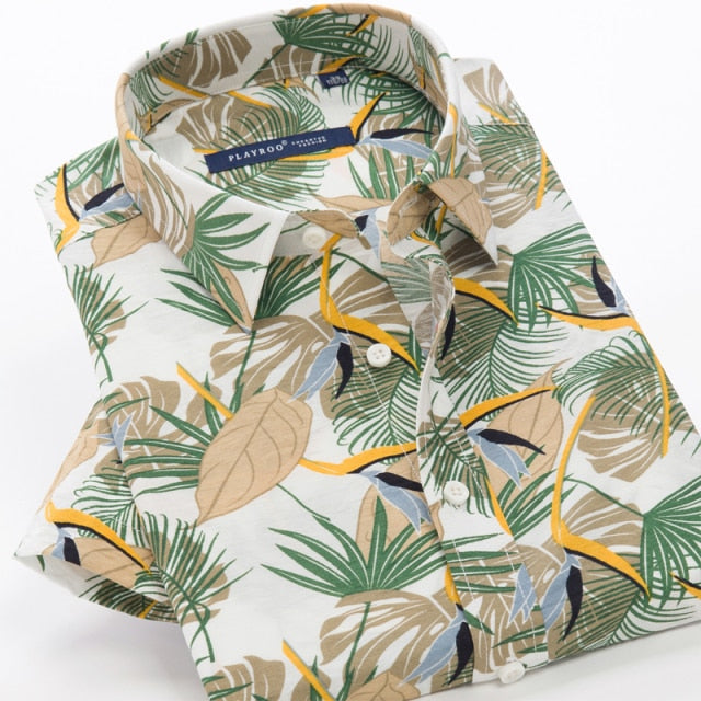 GbolsosMen's short sleeve Hawaiian shirt, quick-drying shirt, larger Asian size, summer 2021, casual and floral, beach,XXL-10XL for men
