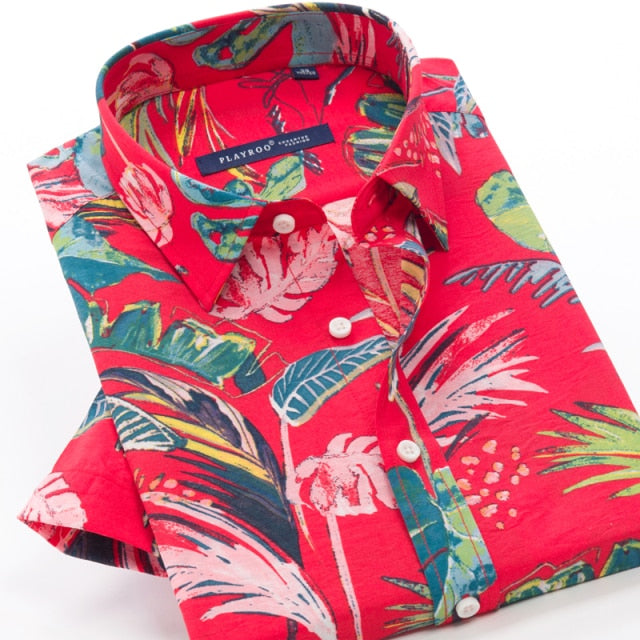 GbolsosMen's short sleeve Hawaiian shirt, quick-drying shirt, larger Asian size, summer 2021, casual and floral, beach,XXL-10XL for men