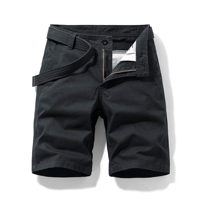 Gbolsos2021 Summer Cotton Men Cargo Shorts Casual Solid Color Khaki Men Short Pants Brand Clothing Jogger Military Cargo Shorts Men