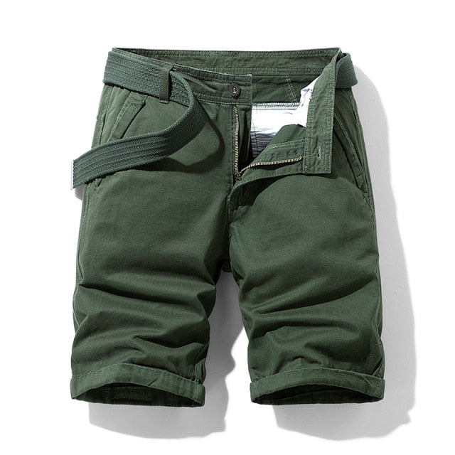 Gbolsos2021 Summer Cotton Men Cargo Shorts Casual Solid Color Khaki Men Short Pants Brand Clothing Jogger Military Cargo Shorts Men