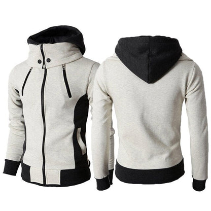 Gbolsos2021 Autumn Men Hooded Coat Men Fake Two-piece Hoodies DC Zipper Pullover Jacket Male Winter Cotton Thick Warm Man Clothing Tops