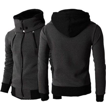 Gbolsos2021 Autumn Men Hooded Coat Men Fake Two-piece Hoodies DC Zipper Pullover Jacket Male Winter Cotton Thick Warm Man Clothing Tops