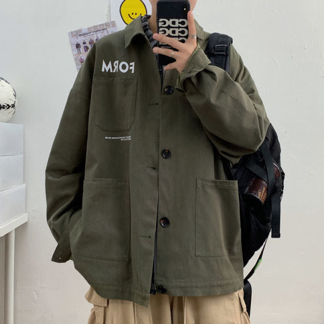 Men's Bomber Jacket Casual Clothes Korean Fashion Safari Style Jacket Multi-pocket  New Men's Autumn Clothes Oversized Coat