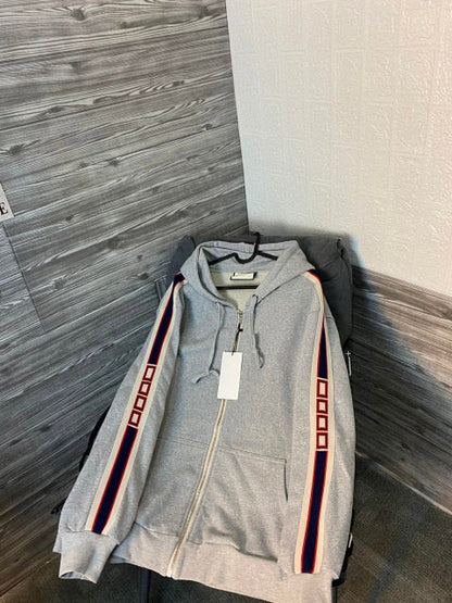 Gbolsos2021 Men's Sweatshirt Spring and Autumn Zipper Cardigan Ribbon Hooded Casual Couple Jacket